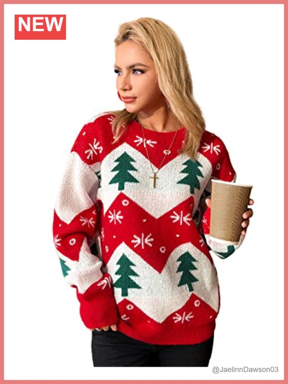 Ugly Christmas Sweater Women Knitted Pullover Crew Neck Long Sleeve